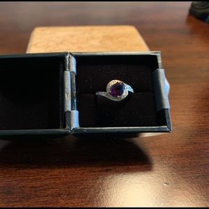 Amethyst and diamonds Ring 14k